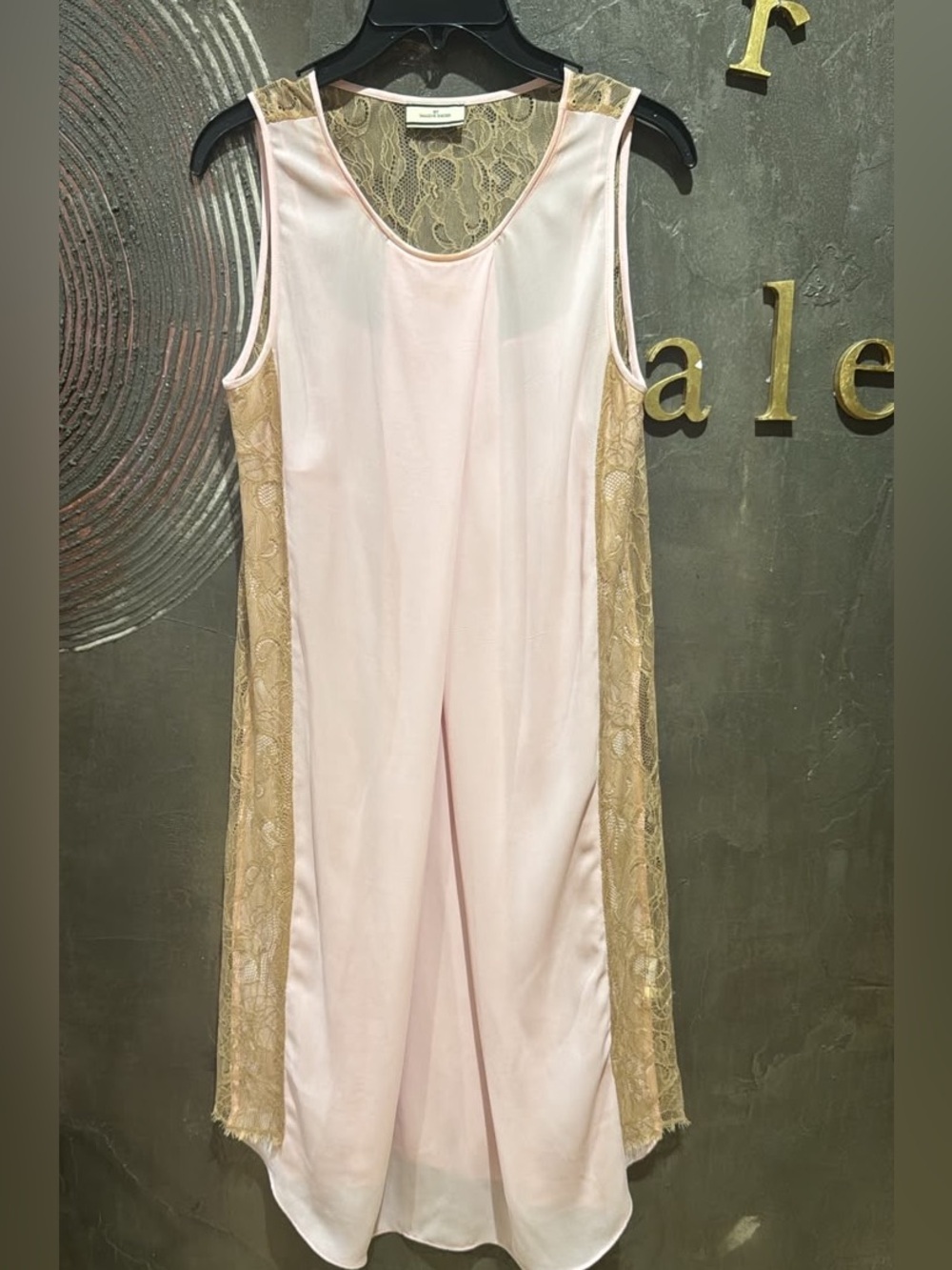 By Malene Birger Blush Pink nude Lace-Trim sleevless slip dress size L